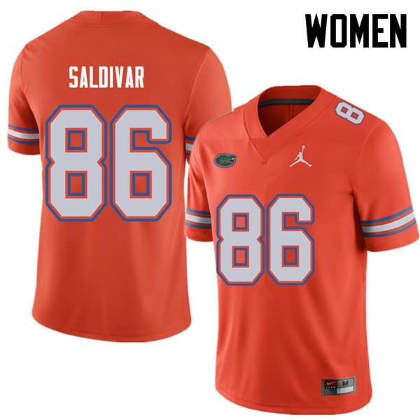 Women's NCAA Florida Gators Andres Saldivar #86 Stitched Authentic Jordan Brand Orange College Football Jersey JLX2665ML